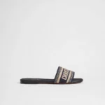Christian Dior Deep Blue Dway Slide Cotton Embroidery