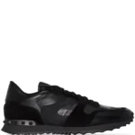 Valentino Garavani Black Rockrunner Low-Top Sneakers
