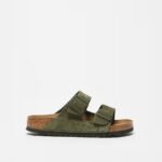 Birkenstocks Unisex Arizona suede sandal in thyme green